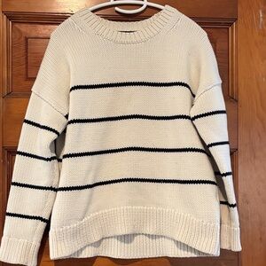 Banana Republic Striped Cream and Black Sweater